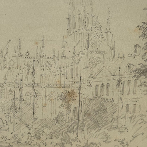 19th-century French Pencil Drawing by Alphonse Baril (#76)