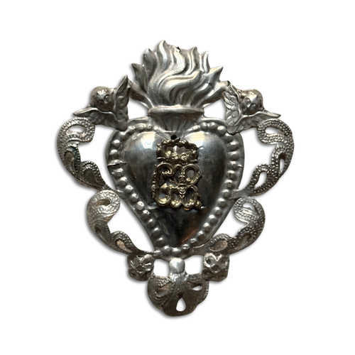 19th Century Italian Ex-Voto Sacred Silver Heart (No. 10)