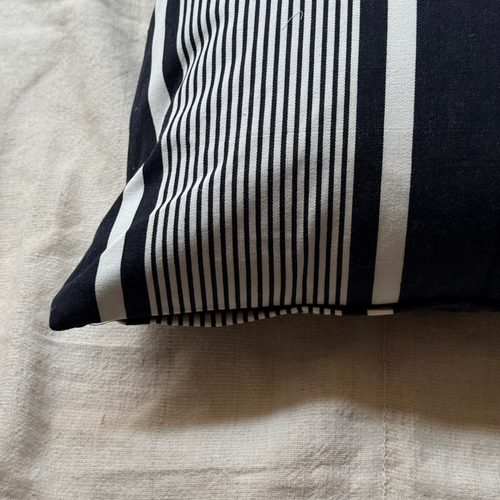 Custom 19th-century French Ticking Pillow (#3-09)
