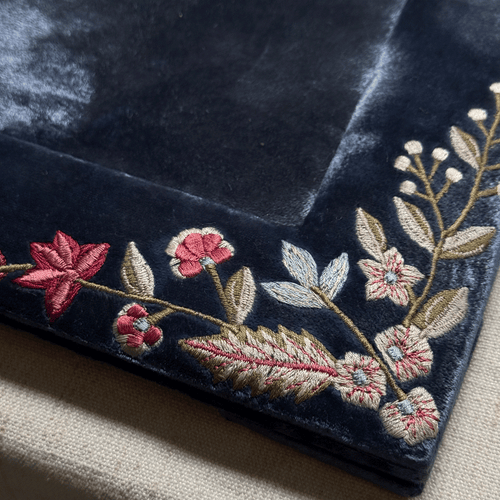 Liza Silk Velvet Square Tabletop Frame in Indigo (#15)