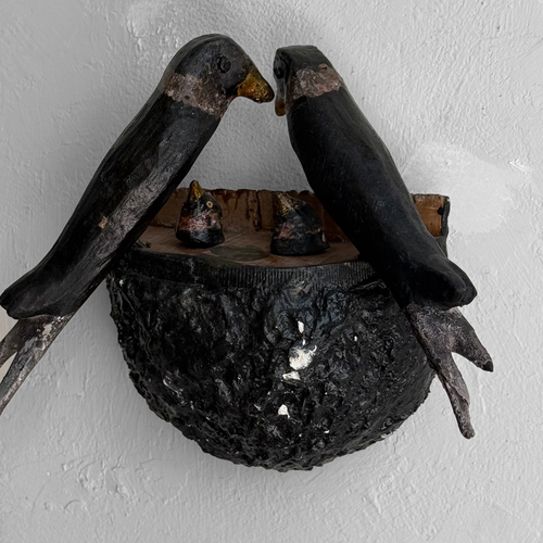 Early 20th-century Black Forest Carved Bird's Nest (BFB-13)