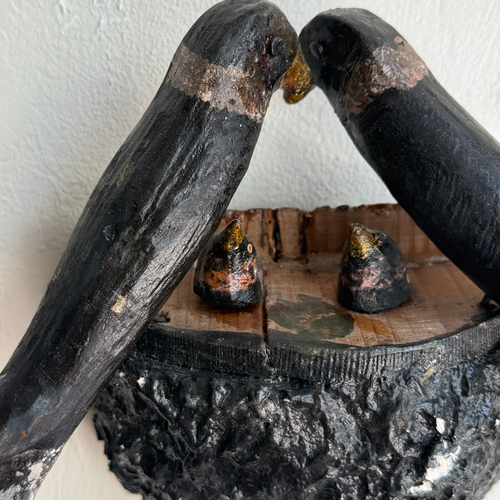 Early 20th-century Black Forest Carved Bird's Nest (BFB-13)