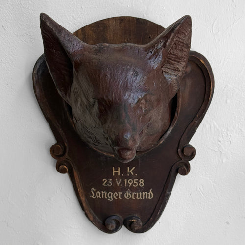 Early 20th-century Black Forest Carved Fox Head (9-15)