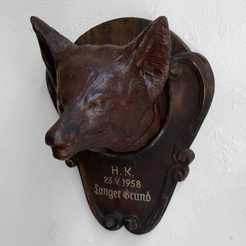 Early 20th-century Black Forest Carved Fox Head (9-15)