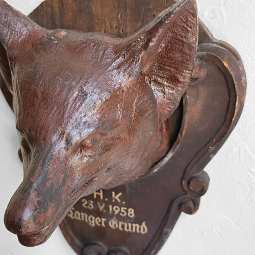Early 20th-century Black Forest Carved Fox Head (9-15)