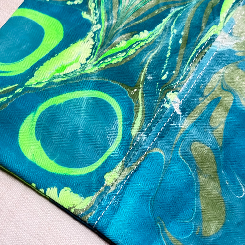 Hand Marbled One-of-a-Kind Zipper Pouch (#P10)