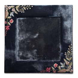 Liza Silk Velvet Square Tabletop Frame in Indigo (#15)