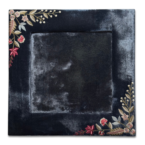Liza Silk Velvet Square Tabletop Frame in Indigo (#15)