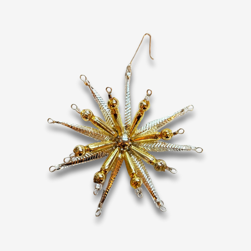 Beaded Gold & Silver Star Ornament