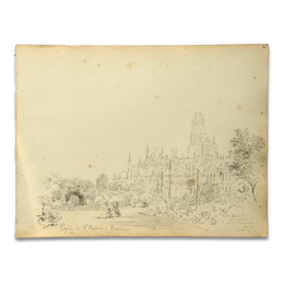 19th-century French Pencil Drawing by Alphonse Baril (#76)