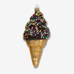 Chocolate Ice Cream Cone Ornament