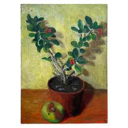 Mid 20th Century Dutch Potted Plant Still Life Painting