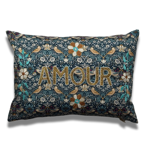 "Amour" Embroidered Cushion (CS-824)