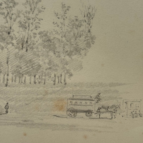 19th-century French Pencil Drawing by Alphonse Baril (#77)