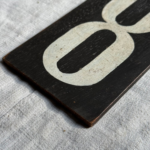 19th-century Hand-Painted Number "8" Wood Tile