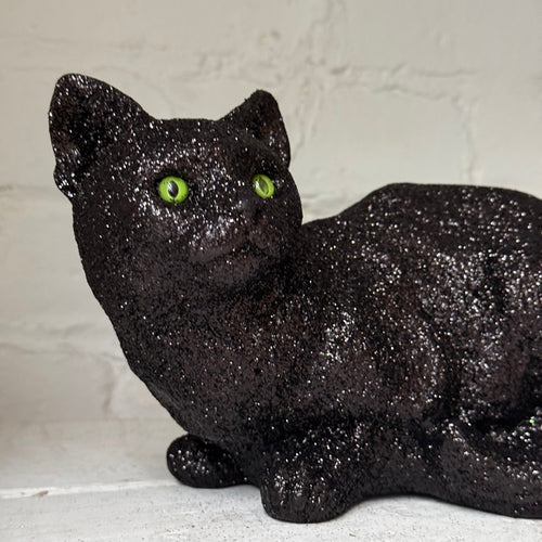 Ino Schaller Lying Glitter Cat in Black