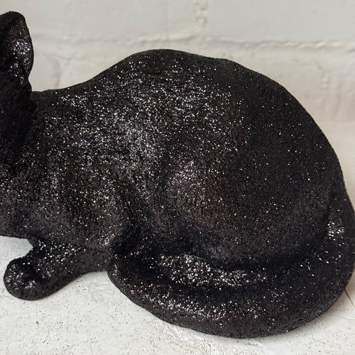 Ino Schaller Lying Glitter Cat in Black