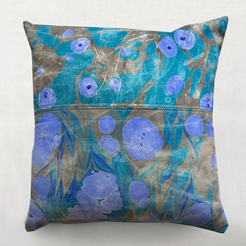 Hand Marbled One of a Kind Pillow No. MP616