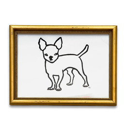 Hugo Guinness "Chihuahua" Linocut in a Vintage Frame