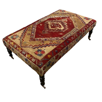 Custom Antique Armenian Rug Ottoman