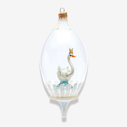 Swan With Crown In Globe Ornament