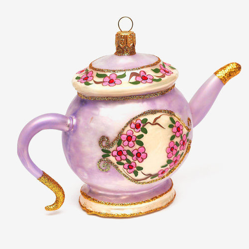 Teapot With Flower Design Ornament