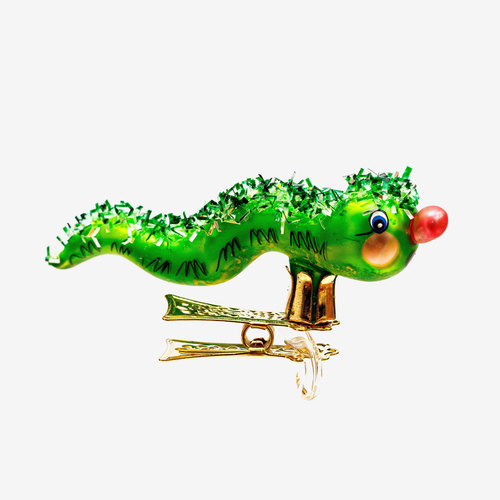 Green Caterpillar Clip-On Ornament