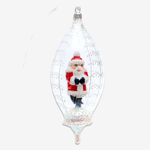 Santa In Globe Ornament