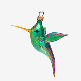 Green & Purple Hummingbird Ornament