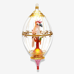 Pink Parrot In Globe Ornament