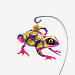 Pink  & Green Spotted Frog Ornament