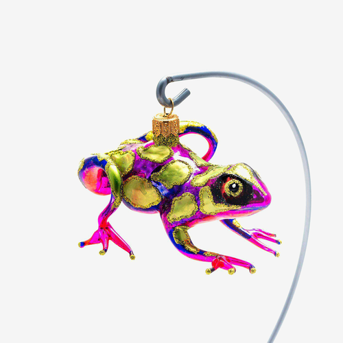 Purple & Green Spotted Frog Ornament