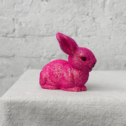 Ino Schaller Extra-Small Lying Glitter Bunny in Pink