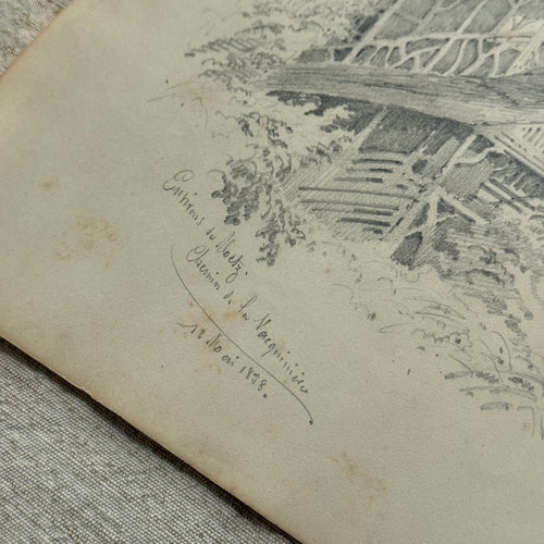 19th-century French Pencil Drawing by Alphonse Baril (#32)