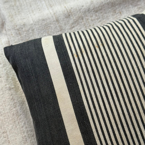 Custom 19th-century Small French Ticking Pillow (#40)