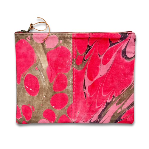 Hand Marbled One-of-a-Kind Zipper Pouch (#P09)