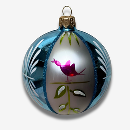 Blue Reflector with Bird Design Ornament