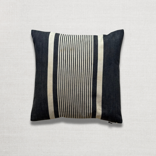 Custom 19th-century Small French Ticking Pillow (#40)