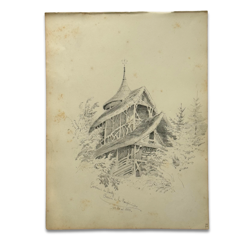 19th-century French Pencil Drawing by Alphonse Baril (#32)