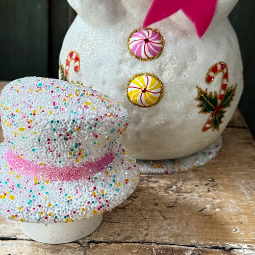 XL Papier-Mâché Snowman with Candy Canes