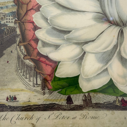 One-of-a-Kind Collaged Rome & White Flower Mat (#17)