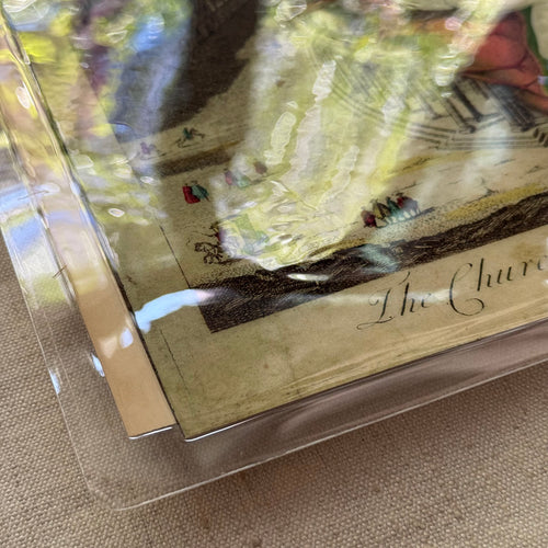 One-of-a-Kind Collaged Rome & White Flower Mat (#17)