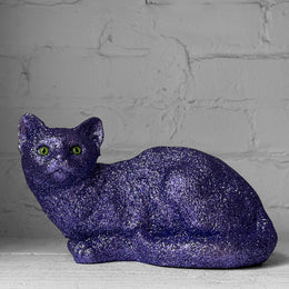 Ino Schaller Lying Glitter Cat in Violet