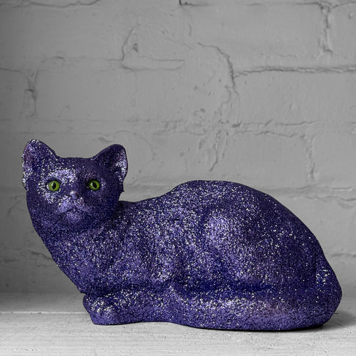 Ino Schaller Lying Glitter Cat in Violet