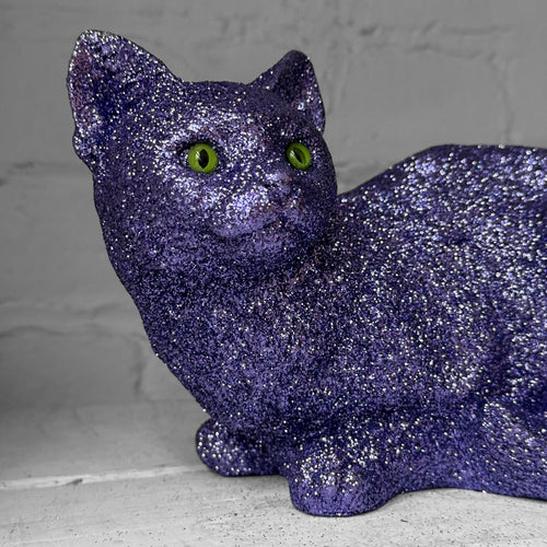 Ino Schaller Lying Glitter Cat in Violet