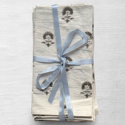 Les Indiennes Elise Napkin Set in French Gray