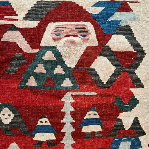 3' x 3'9" Vintage Turkish Santa Rug