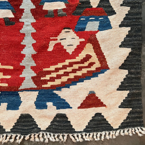 3' x 3'9" Vintage Turkish Santa Rug