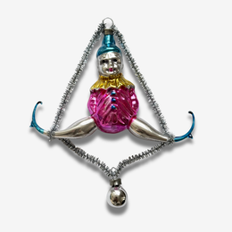 Nostalgic Freeblown Harlequin Clown Ornament