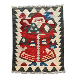 3' x 3'9" Vintage Turkish Santa Rug